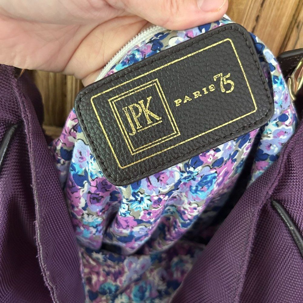 JPK Paris 75 Purple Shoulder Bag Gold Hardware Boho Slouchy Purse - Flawed - Picture 11 of 14